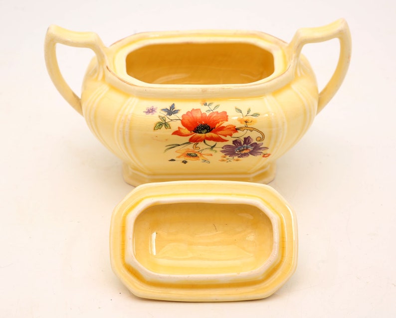 Vintage Limoges Golden Glow Pattern China Creamer and Sugar Etsy