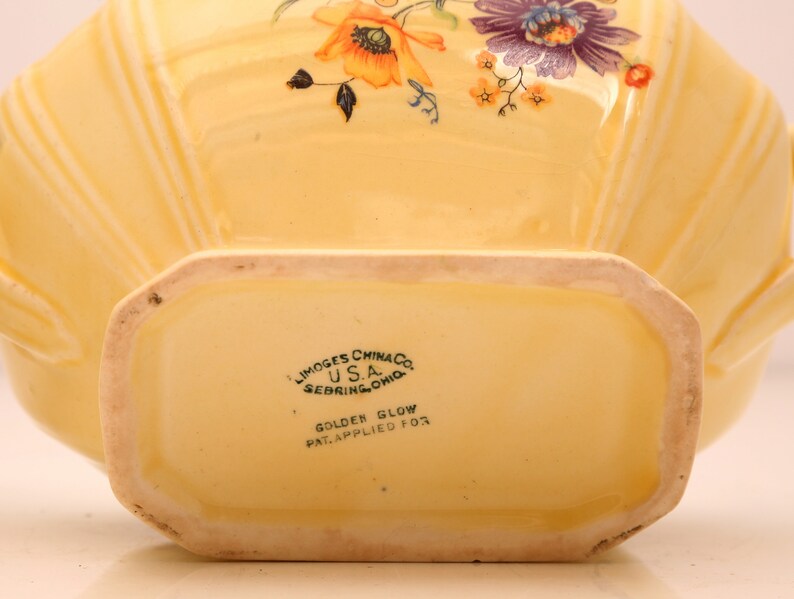 Vintage Limoges Golden Glow Pattern China Creamer and Sugar Etsy