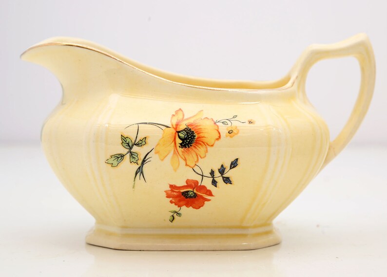 Vintage Limoges Golden Glow Pattern China Creamer and Sugar Etsy
