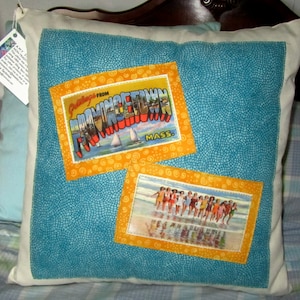 Provincetown vintage style throw pillow