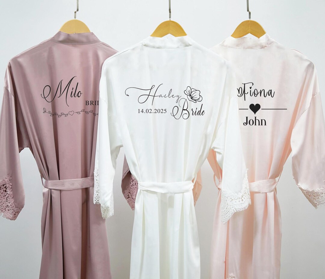 Buy Silky Chunky Lace Robe for Bridal,bridesmaid Robes,bridal Robe ...
