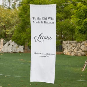 Custom Linen Wedding Signs,Personalized Wedding Welcome Sign, Engagement Party Sign,Wedding Fabric Sign, Modern Outdoor Wedding Banner