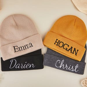 Adults Beanie Winter Hat,Christmas gifts,Embroidered Knitted Hat,Custom Name Hat,Soft Plush Hat,Birthday Gift,winter beanie,knit beanie