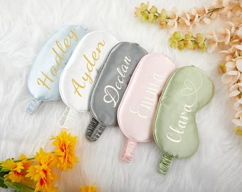 Custom Luxury Eye Mask with Name,Silky Satin Eye Mask, Sleep Mask, Bridesmaid Gift, Bridal Party Gift, Bachelorette Party, Gift for Her