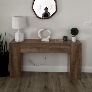 Wooden Long Console Table Witth 2 Hidden Storage