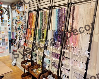 Wood Metal Jewelry Organizer: Large Capacity Earring Necklace