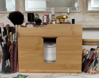 Wooden Bathroom Countertop Vanity Organizer