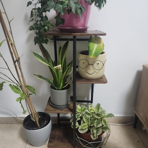 Multi Tiered Wood & Metal Indoor Plant Stand | Plant Holder | Plant Shelf | Flower Stand | Plant Pots | Plant Accessories | Plant Lover Gift