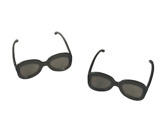 12pcs. of Big Black Sunglasses for Dolls for 11.5” dolls