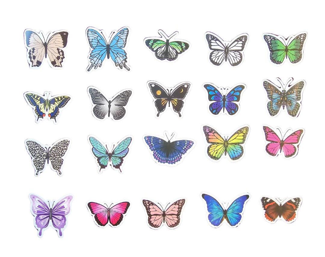 20 Pcs. Butterfly Vinyl Stickers - Set 2 - Etsy