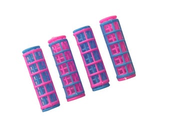 12 rulos rosas y azules para muñecas de 11,5 a 18 pulgadas