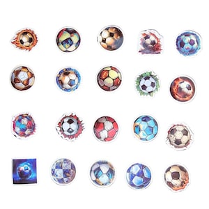 20 pcs. Soccer Ball Vinyl Stickers - Set 2