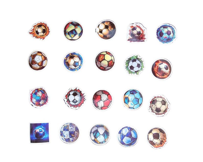 20 Pcs. Soccer Ball Vinyl Stickers - Set 2 - Etsy