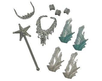 10+ pcs. of Silver Ice Doll Set for Dolls-fits 11.5” dolls-Clear and Blue