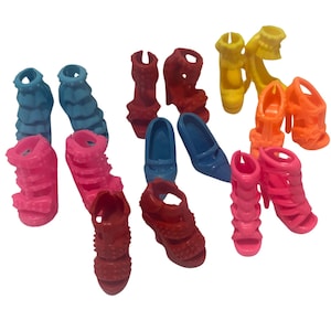 10 pairs of Bold Colored Doll Heels-for dolls 11.5”-Mix Lot