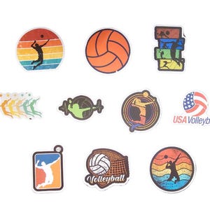 10pcs. Volleyball Vinyl Stickers-Set 2