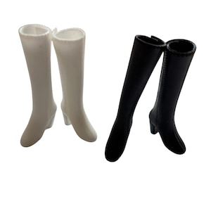 4 pairs of Black/White Long Boots for Dolls-fits 11.5” dolls