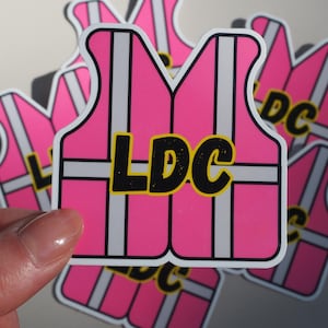 Set van 6 roze veiligheidshesjes LDC-stickers - JW-cadeaubundel