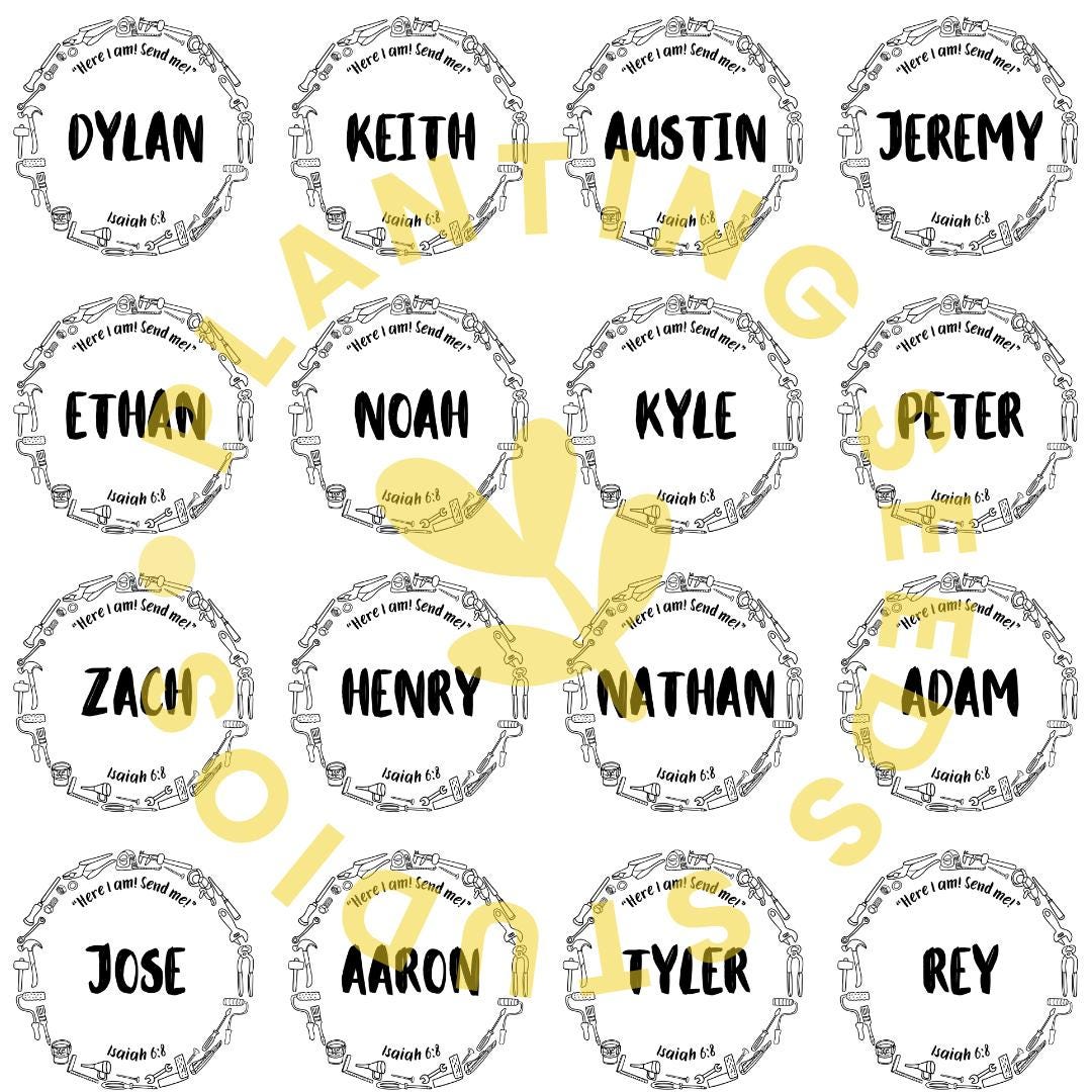 Name Sticker Design Copy LDC Name Sticker Design - Print at Home - 70 Custom Names - Digital ...