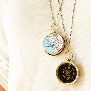 Personalized jewelry, Map Compass Necklace, Personalized gift New York City Map Necklace, personalized graduation anniversary gift image 5