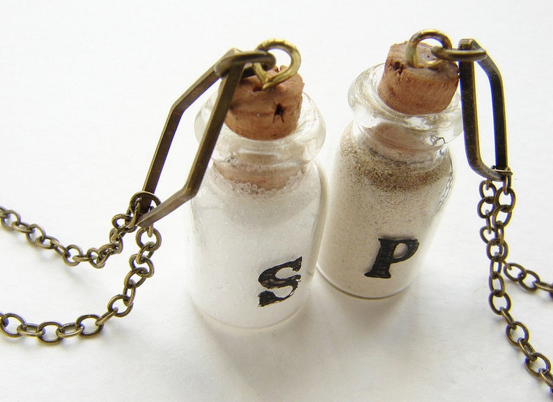 Salt Necklace Salt and Pepper Personalized Jewelry Best Etsy