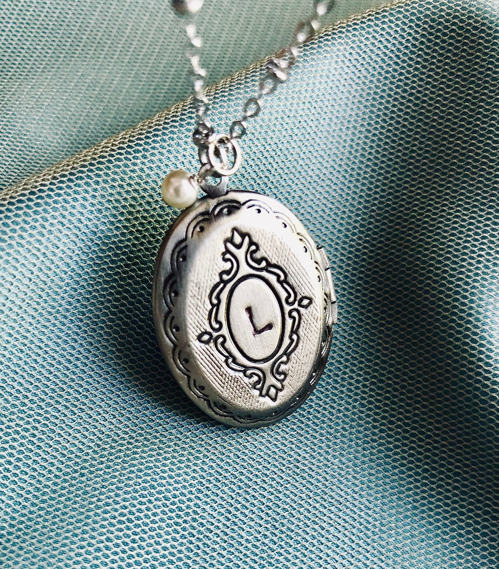 Initial Locket Necklace Personalized Jewelry Two Initials Etsy