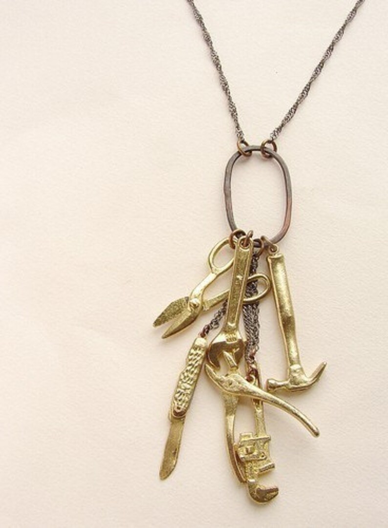 Miniature Tools Necklace Statement Necklace Tiny Wrench Etsy