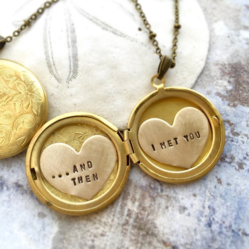 Personalized jewelry, custom name necklace, personalized locket, custom date locket, gift for her, you are my world, heart locket necklace image 4
