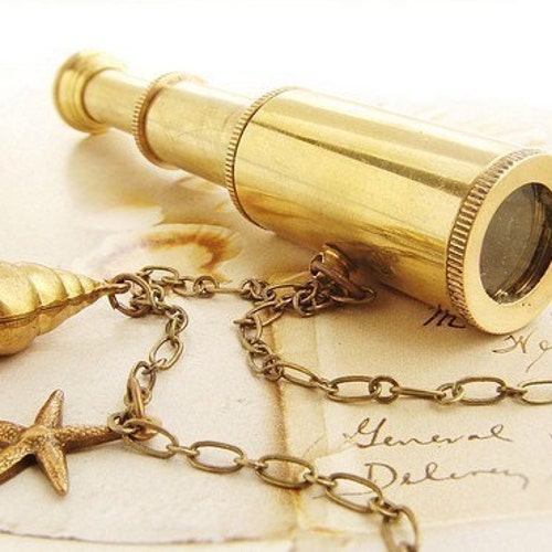 Miniature Spyglass Necklace Working Telescope Necklace Etsy