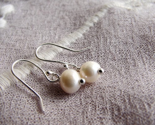 Simple Pearl Earrings Cultured Pearls Sterling Silver - Etsy
