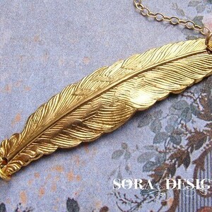 Gold feather necklace, bridesmaid jewelry, Enchanted Feather necklace 14kt gold filled chain wedding party bridesmaid gifts image 2