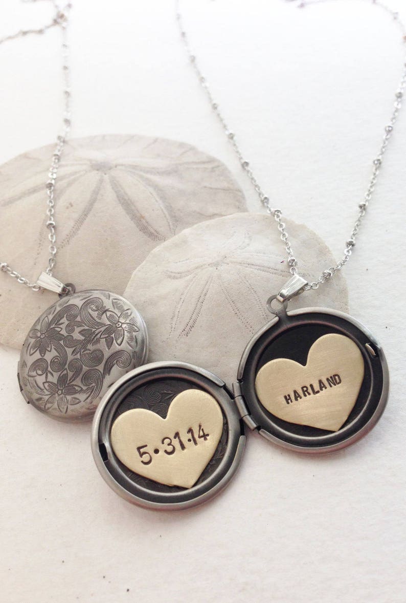Custom Message Locket Necklace Mothers Day Gift Personalized Etsy