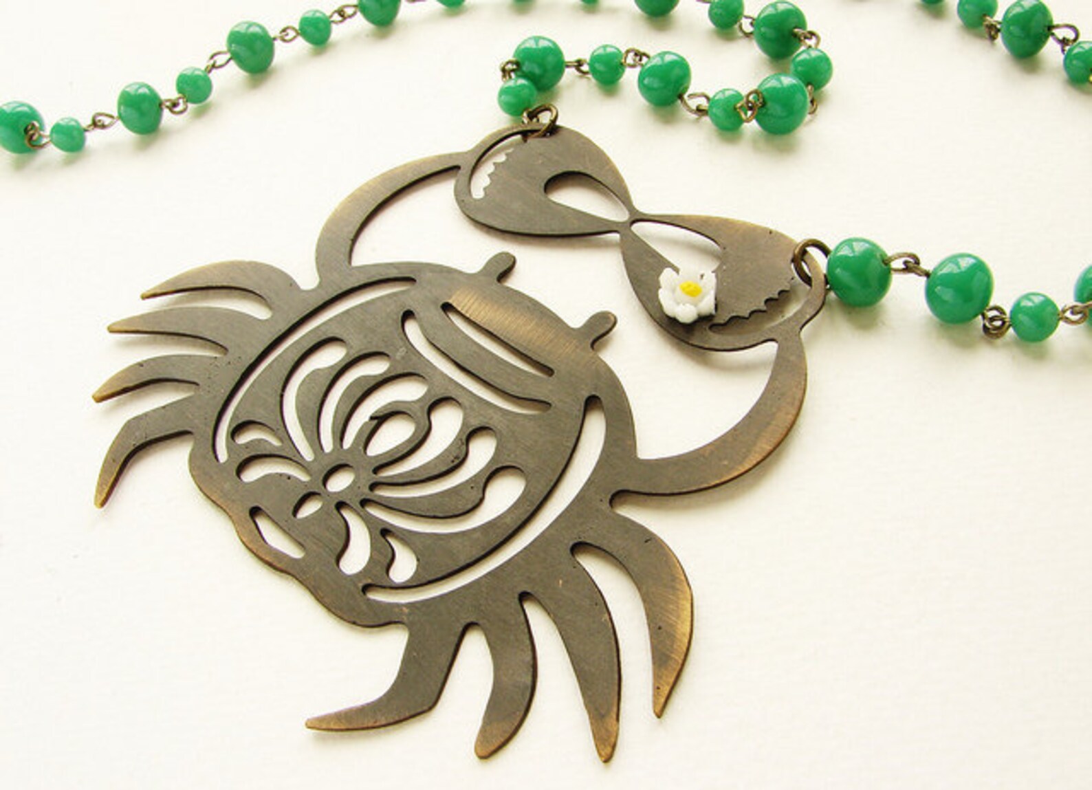 Crab Statement Necklace Cancer Zodiac Metal Crab Silhouette Etsy