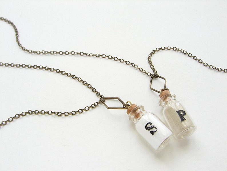 Salt Necklace Salt and Pepper Personalized Jewelry Best Etsy