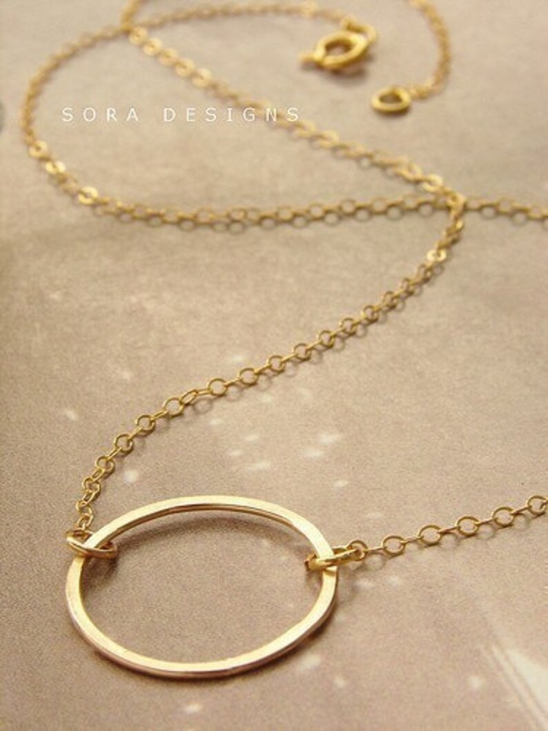 Bridesmaid Jewelry Gold Circle Necklace Bridesmaid Necklace Etsy