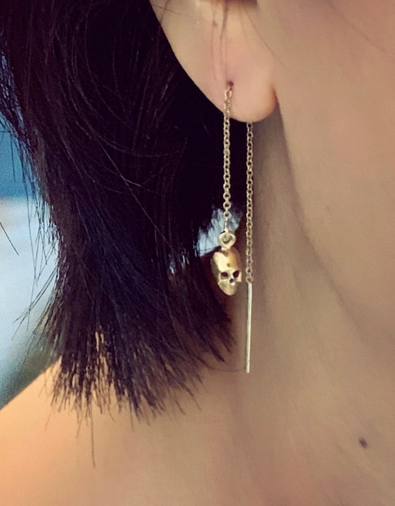 Orecchini A Teschio Con Fulmine In Argento Sterling 925 – Gioielli Katy Craig Ltd In Confezione Regalo – Taglia Unica - 3