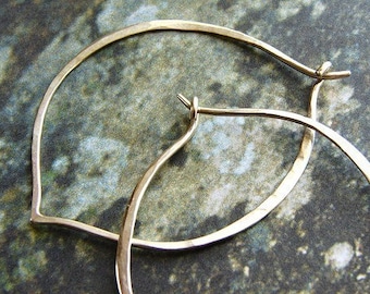 Lotus Hoop earrings, Silver Hoop Earrings, hammered hoops, lotus petal hoops, simple everyday earrings