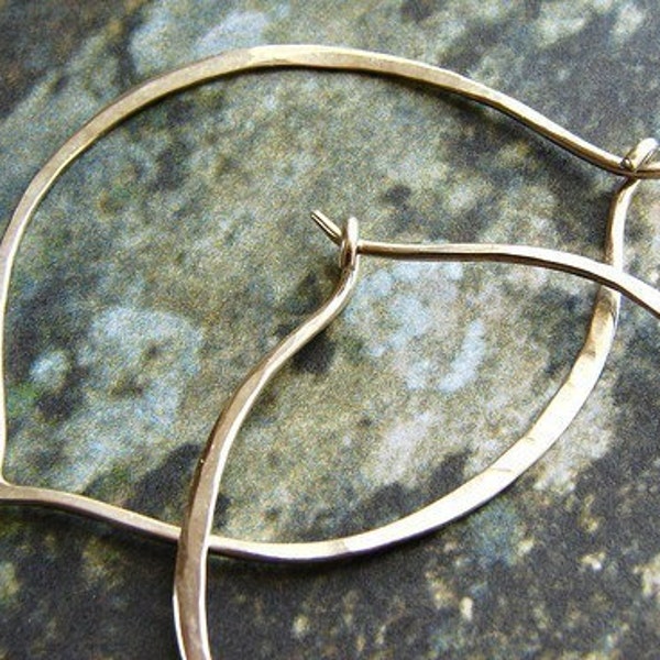 Lotus Hoop earrings, Silver Hoop Earrings, hammered hoops, lotus petal hoops, simple everyday earrings