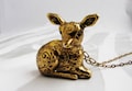 Deer Locket Necklace, perfume locket necklace, animal jewelry, woodland locket fawn locket necklace, secret compartment locket necklace product logo