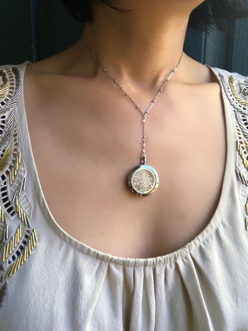 Shaker Necklace Y Necklace Golden Shadow Crystal Glass Etsy