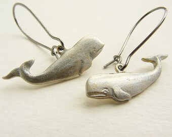 Whale earrings silver whale lover couple earrings metal gray whale dangle earrings