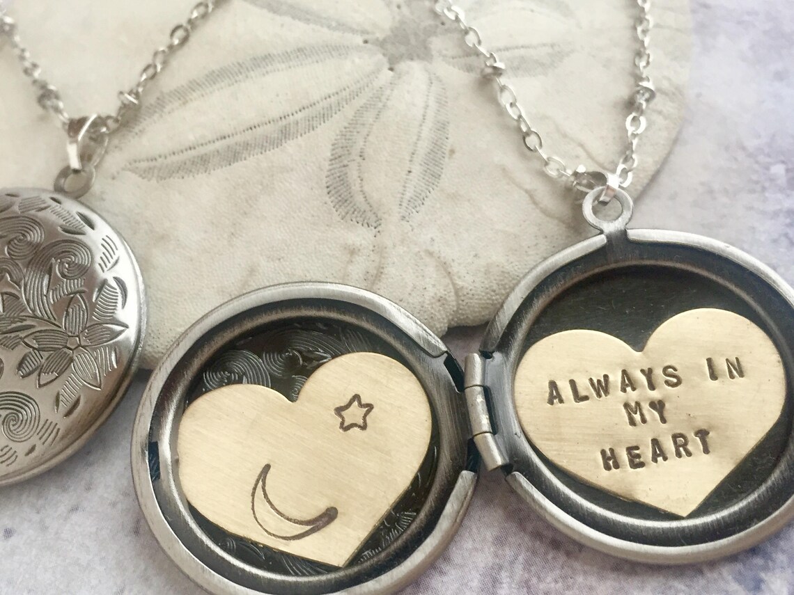 Custom Name Locket Necklace Personalized Necklace Custom Etsy