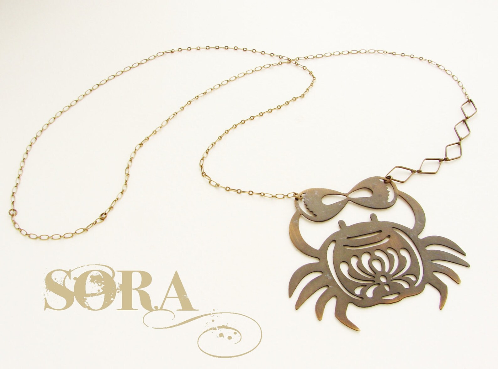 Statement Necklace Cancer Necklace Crab Necklace Crustacean Etsy