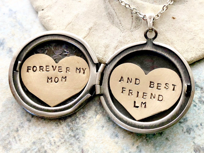 Happy Mothers Day Locket Necklace ,We love You Locket Necklace, Personalized jewelry, Custom hand stamped, Personalized locket necklace image 5