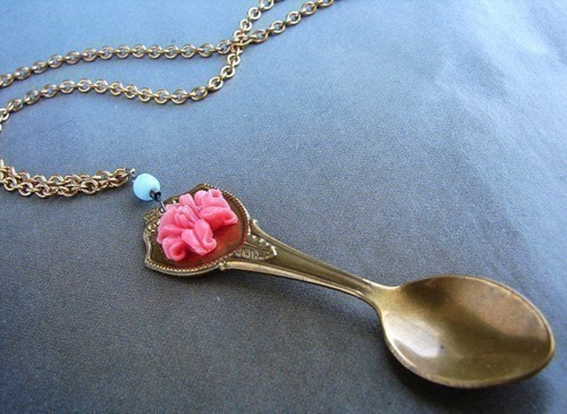 End Hunger Cause Necklace Realistic fork miniature spoon charm necklace image 5