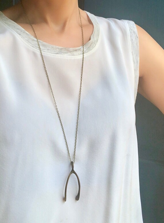 Men's wishbone deals necklace