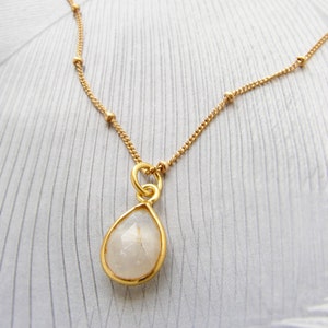 Moonstone necklace, Bridesmaid jewelry, moonstone pendant necklace, June Birthstone necklace, gemstone pendant June birthstone jewelry image 3