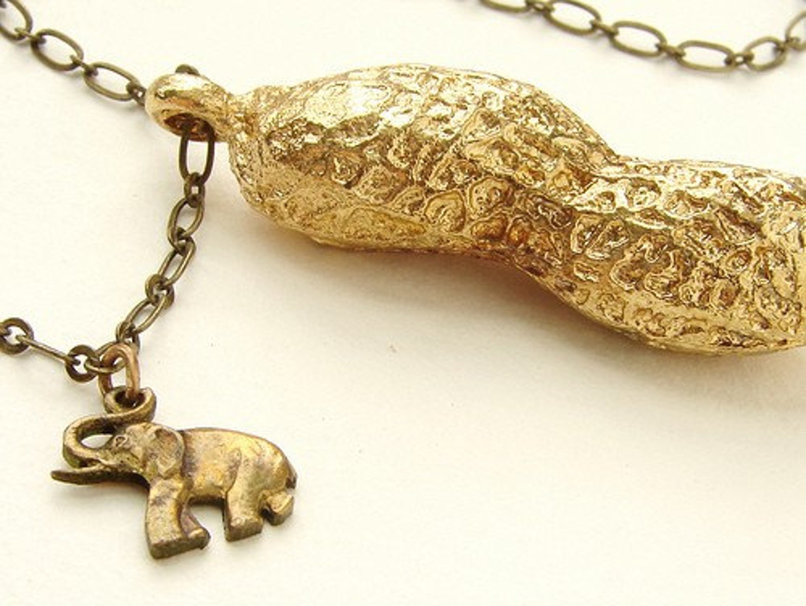 Circus Peanut Necklace Brass Jewelry Life Size Peanut Etsy