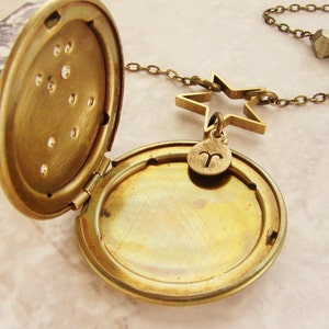 Zodiac locket necklace, Personalized constellation locket, Aries necklace, Zodiac necklace March April birthday constellation necklace image 3