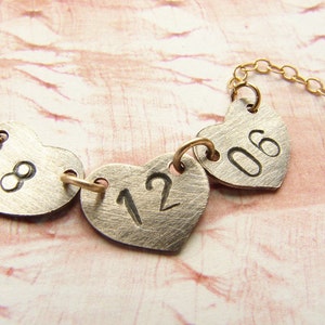 Date necklace, personalized anniversary jewelry, number necklace, engraved wedding date, anniversary date necklace gift for girlfriend